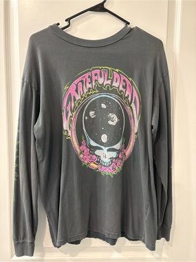 Daydreamer Charcoal Long Sleeve Tee with Neon Skull Graphic